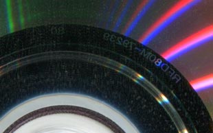 The CD-R markings on the bottom of the original CD.