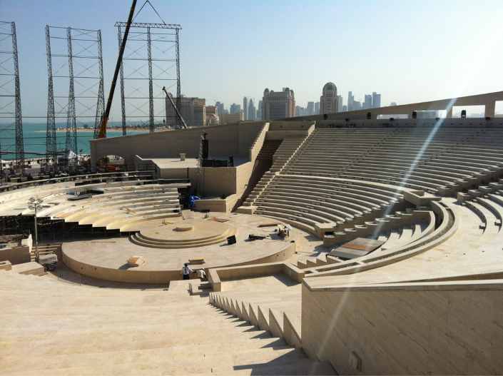 Screens being built at the Katara Amphitheater