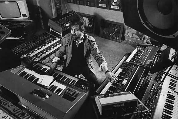 Vangelis with synthesizers